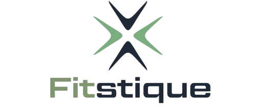 Fitstique logo with a stylized person icon on a white background
